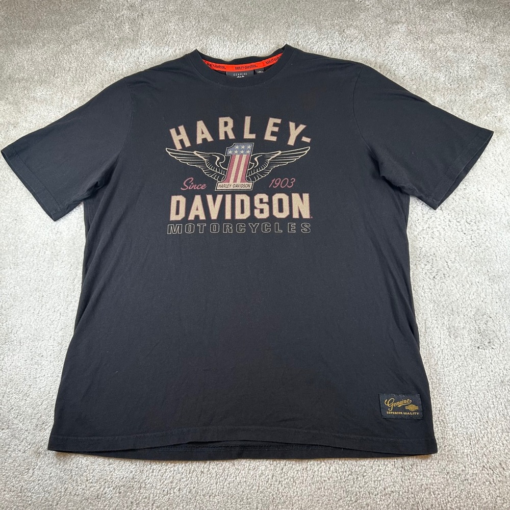 Harley Davidson Graphic T Shirt Mens Large Black 99033-17VM Short Sleeve Biker